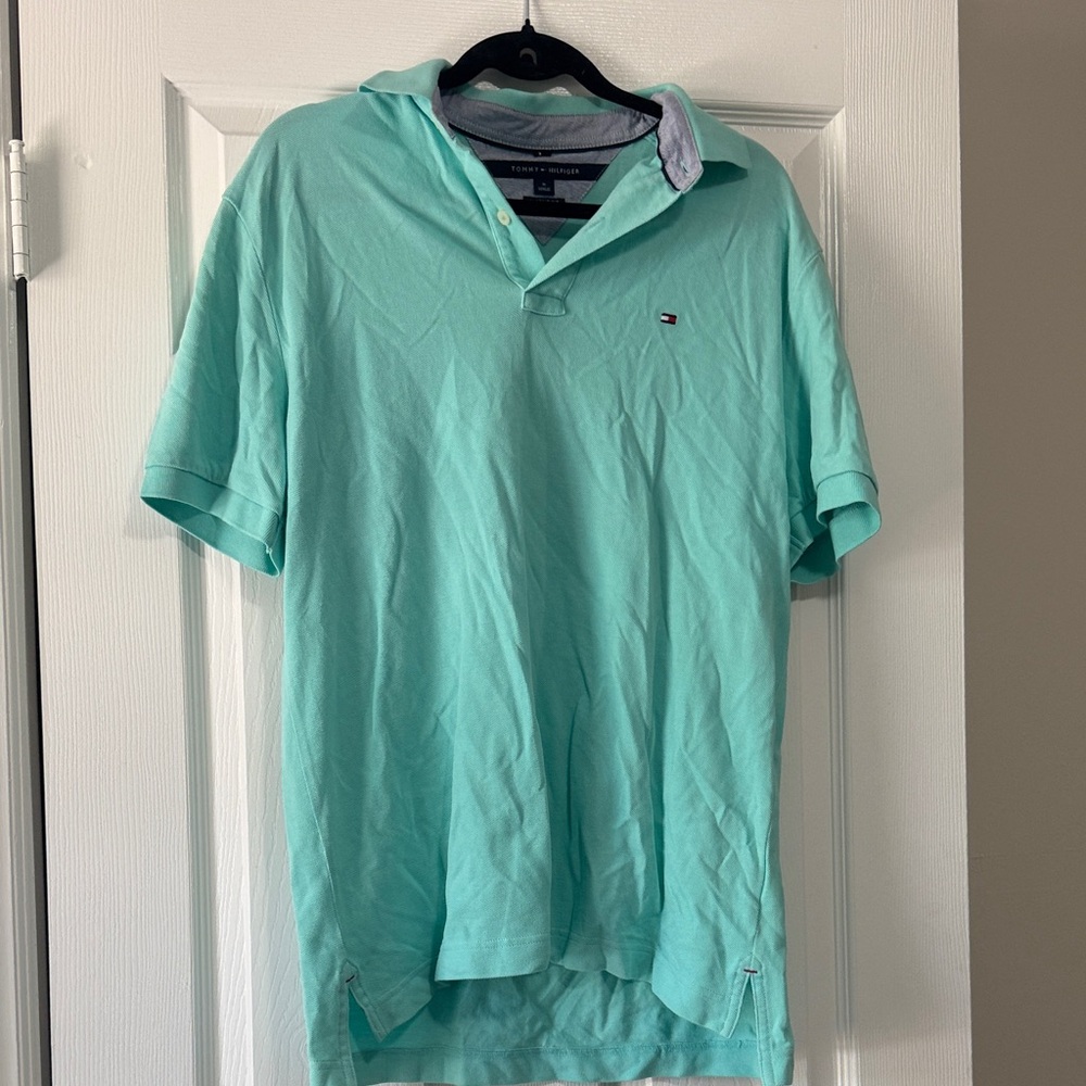 Tommy Hilfiger Men’s Seafoam Green Polo Shirt